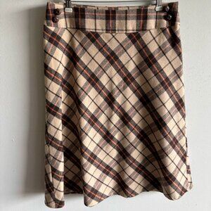 Zac And Rachel  Women Plaid A lined Side zip Winter Skirt Brown Size 10